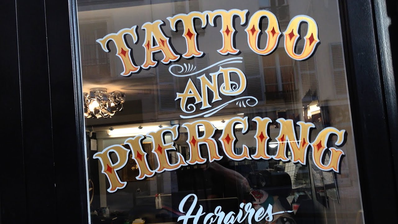 Speed painting - reverse glass sign lettering & pinstriping