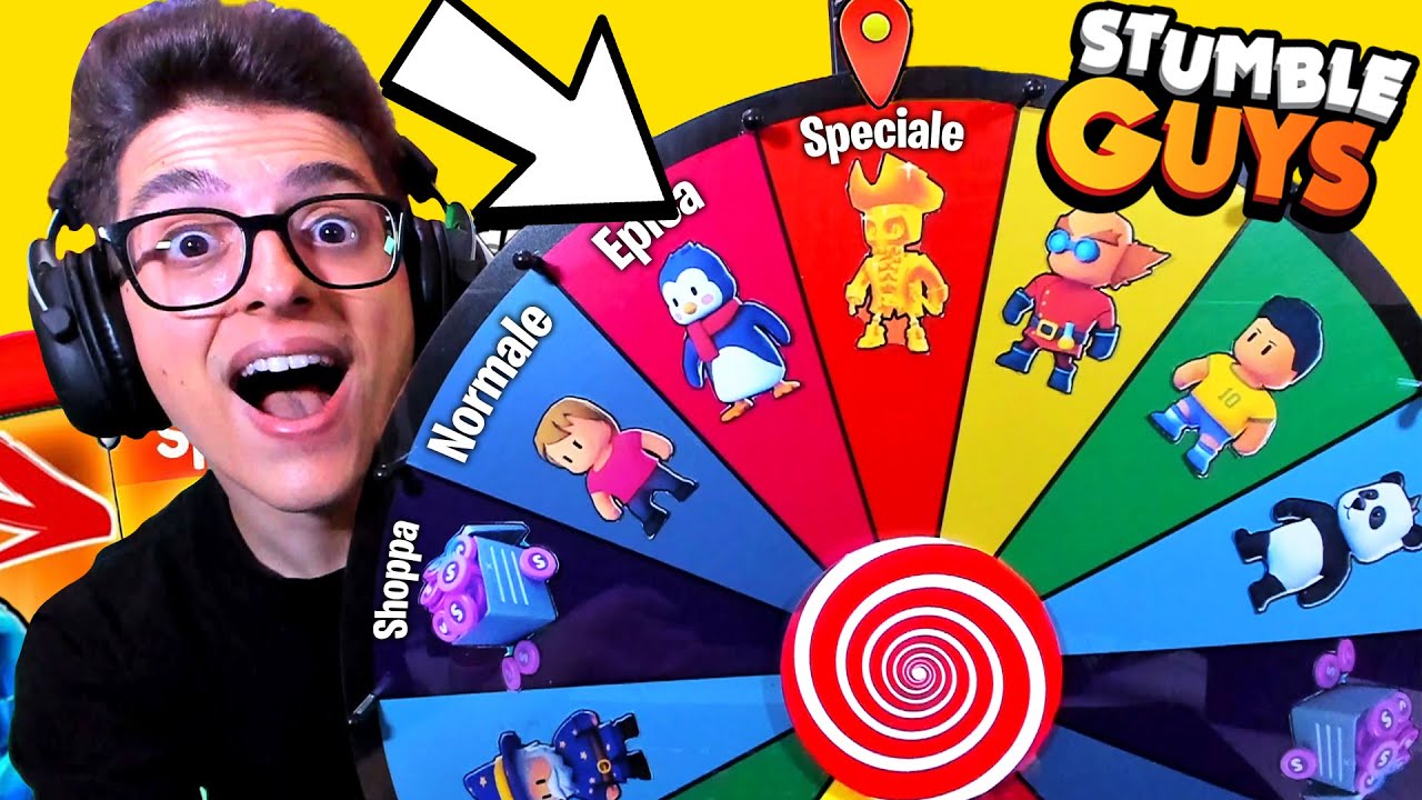 GIRO LA VERA RUOTA DELLA FORTUNA DI STUMBLE GUYS NELLA VITA REALE!!