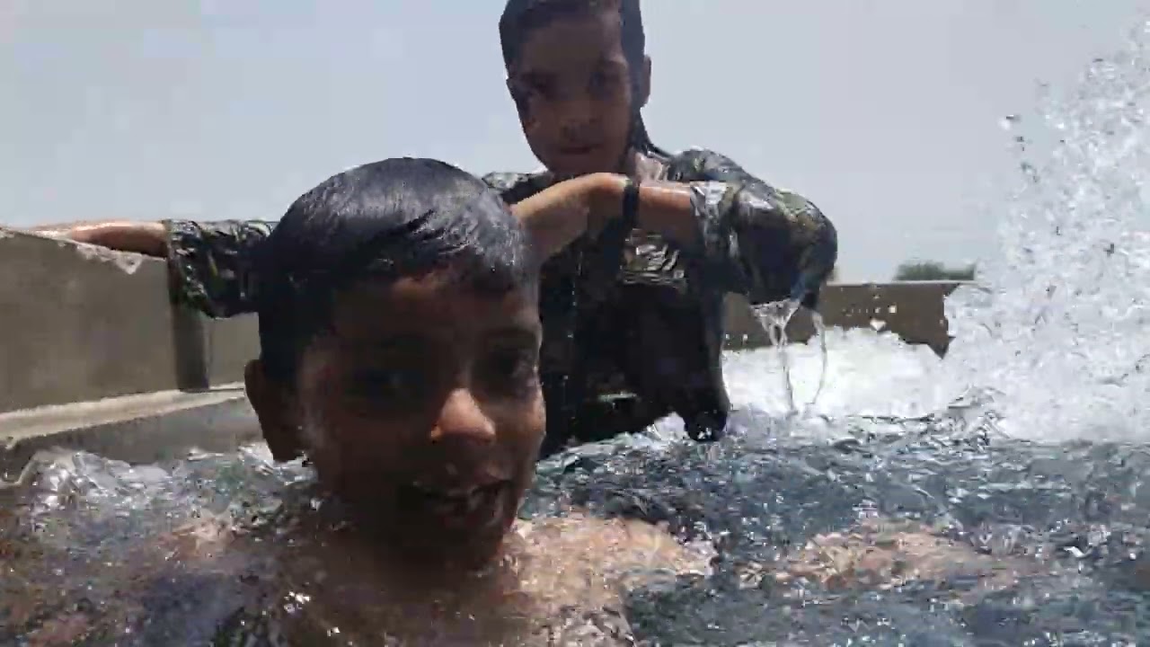 Chilling in summer vacation in tubewell