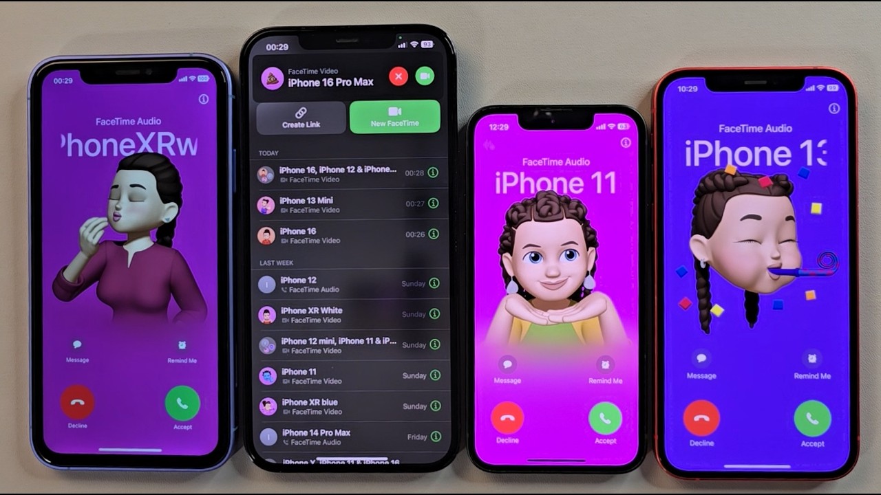 iPhone 16 iPhone 12Pm iPhone 13mini iPhone 12 Incoming call Facetime Outgoing call