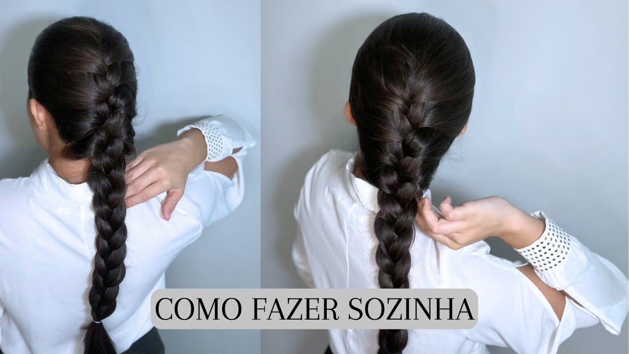 COMO FAZER TRANÇA EMBUTIDA SOZINHA 🎀Passo a passo fácil de fazer