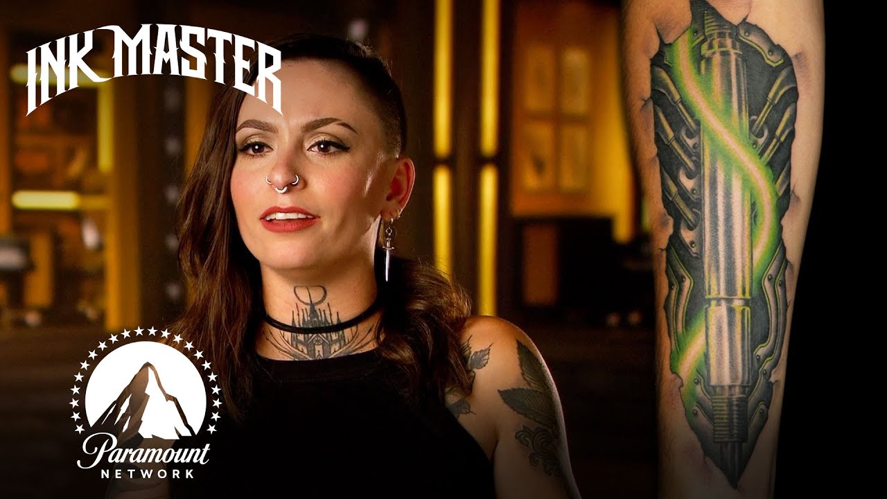 Neon Biomechanical Tattoo | Ink Master & Jack Daniel&rsquo;s