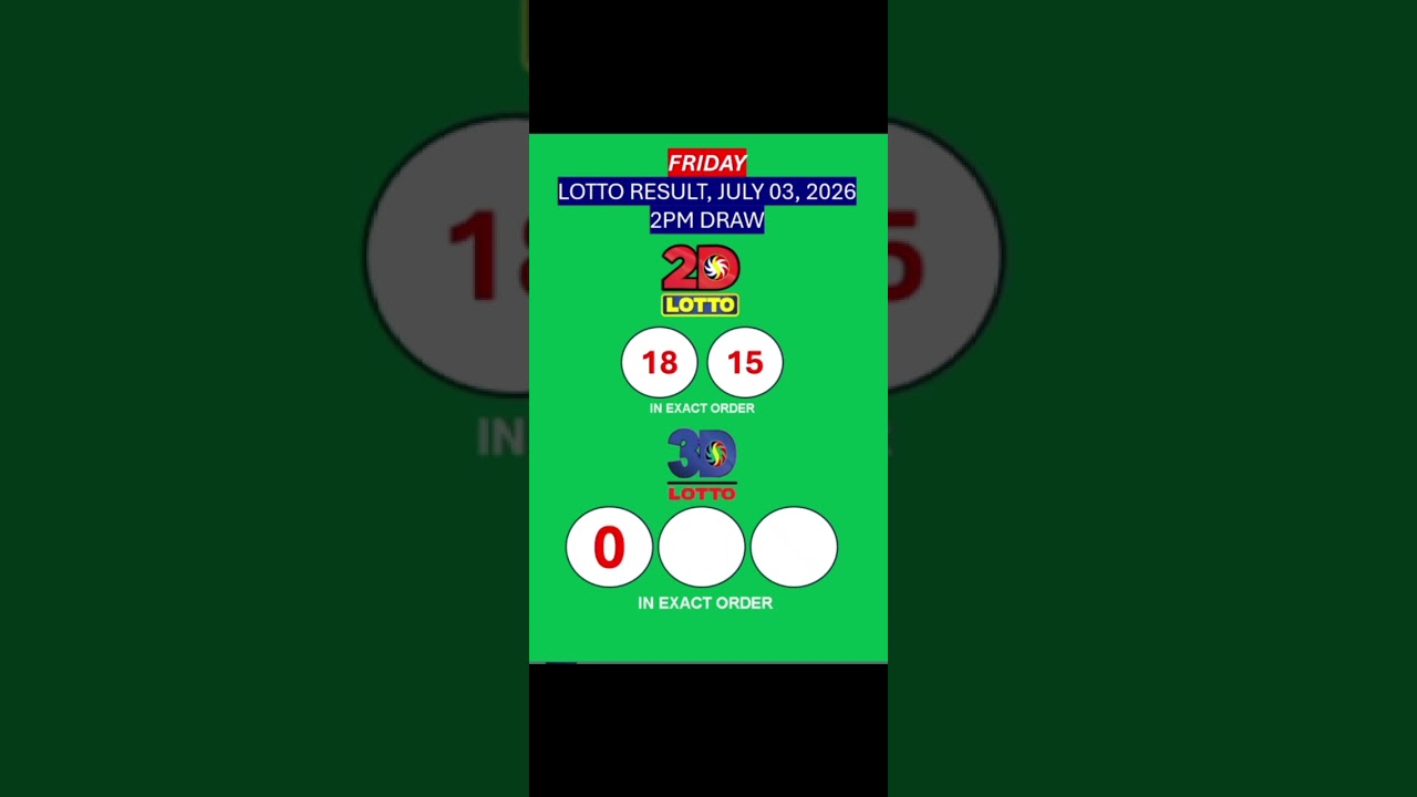 LOTTO RESULTS 3D LOTTO, EZ2 LOTTO, 2PM DRAW, JULY 03, 2026@LottoResultTV15K