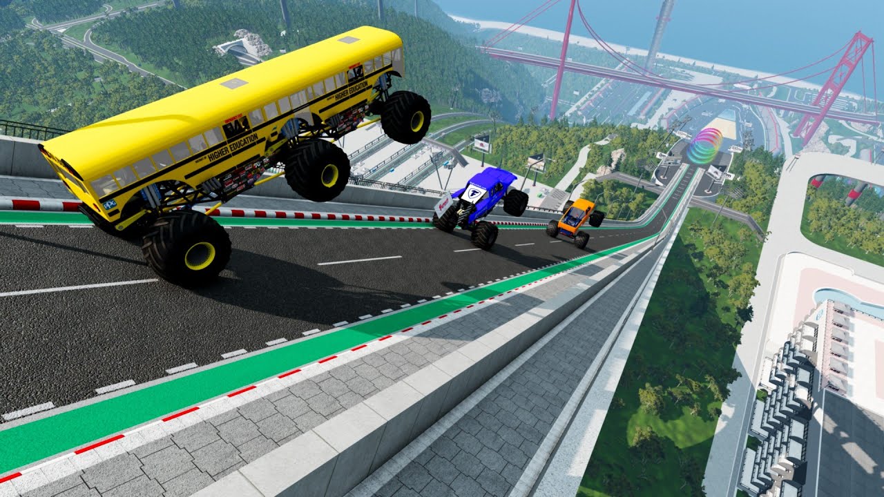 Stair Jumps Down  Car Crashes Compilation in BeamNG Drvie #052  BeamNG drive