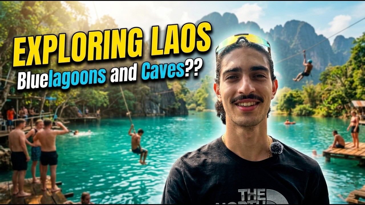 Laos Vlog -  BLUELAGOONS AND CAVES?! - Part 1