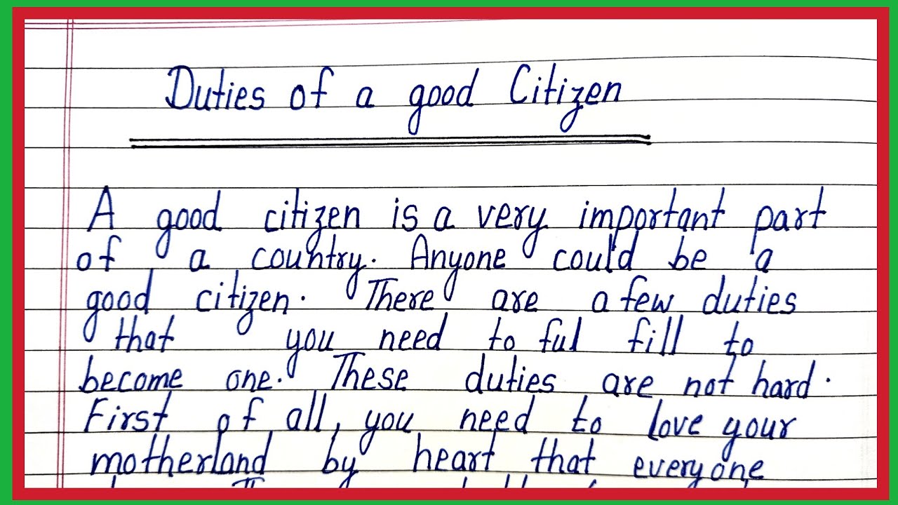 essay on duties of a good citizen/paragraph on duties of a good citizens