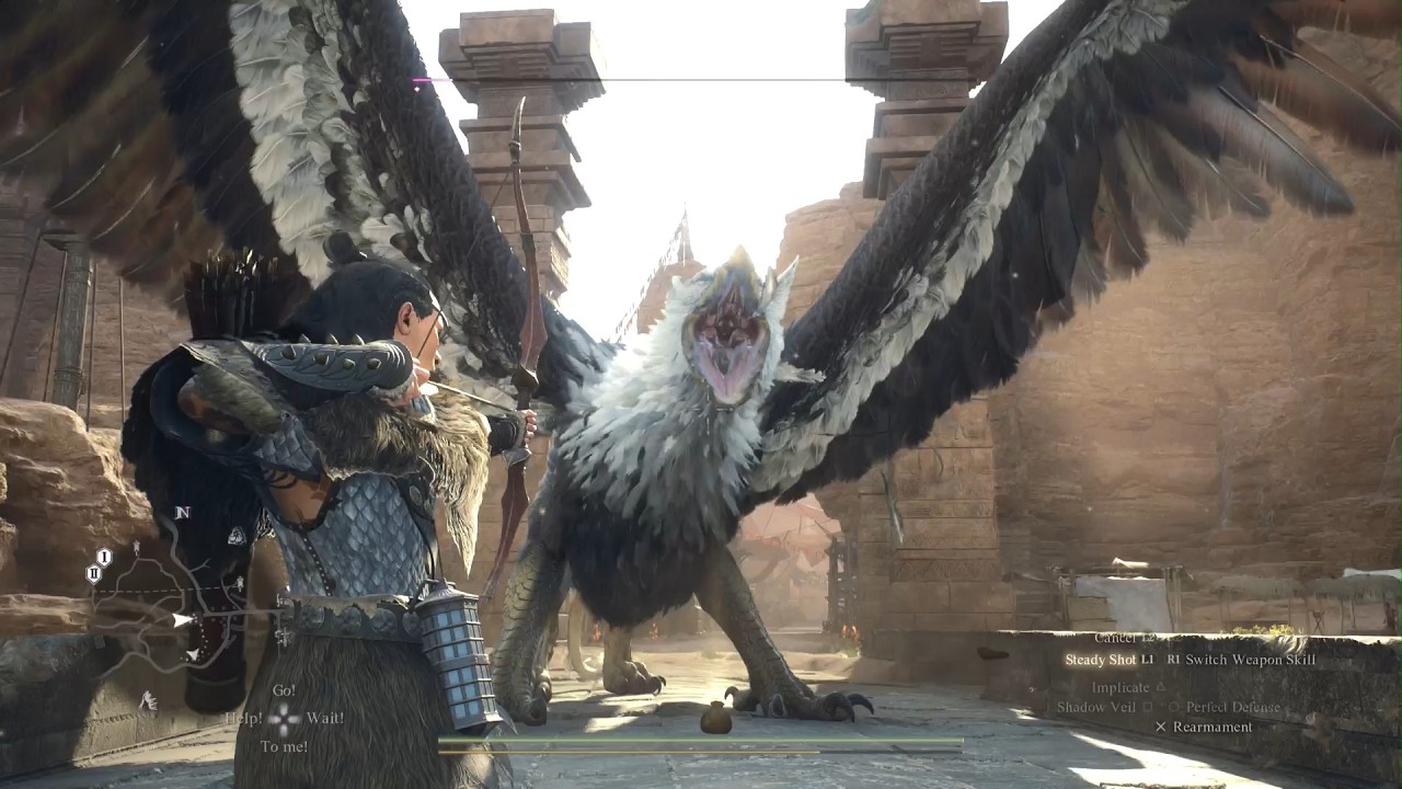 Dragon's Dogma 2- Griffin Battle at the Gates of Bakbattahl (Warfarer/ Mage vs Griffin)