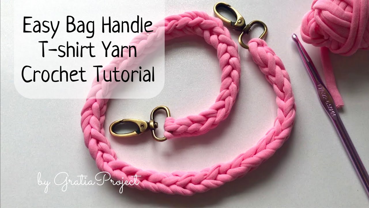 Easy Bag Handle T-shirt Yarn i-Cord Crochet Tutorial