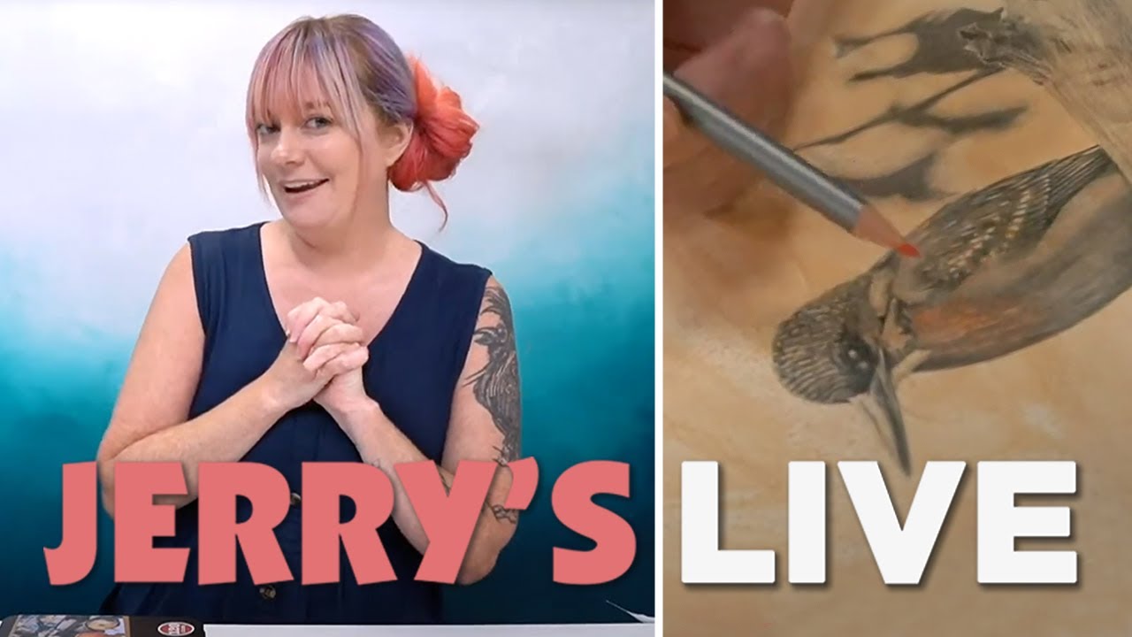 Jerry's LIVE Episode #JL247: Mixed Media Art: Acrylic Ink and Colored Pencil over Graphite