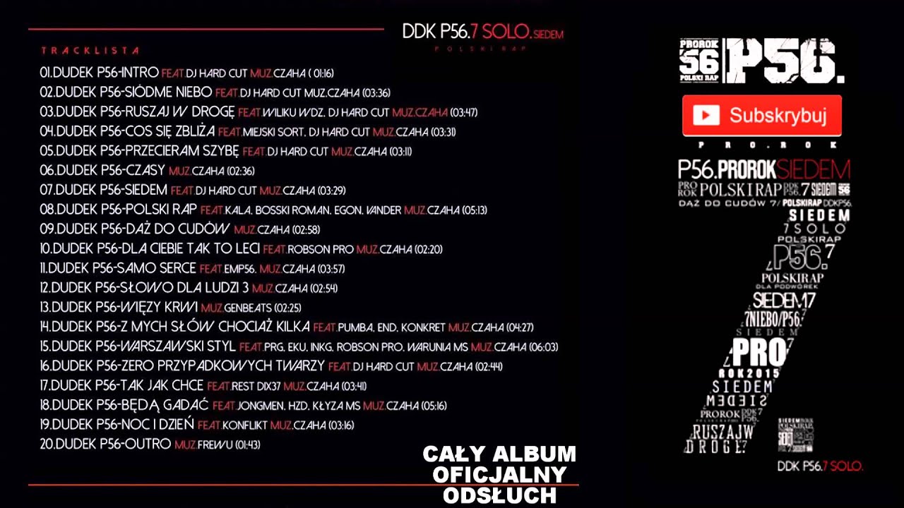Dudek P56 - Siedem / Polski Rap / 7SOLO (Cały album oficjalny odsłuch)