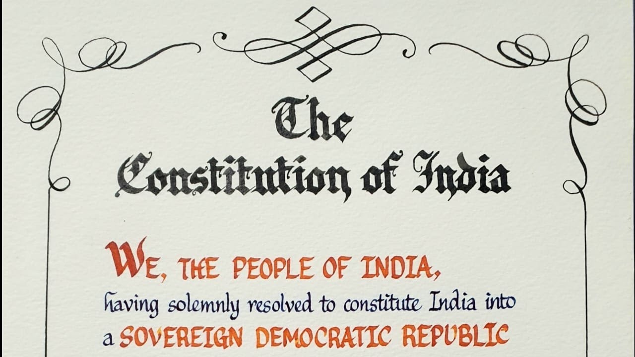 Preamble of India in Calligraphy #calligraphy #calligraphymasters @pinkydas-colorito-calligraphy
