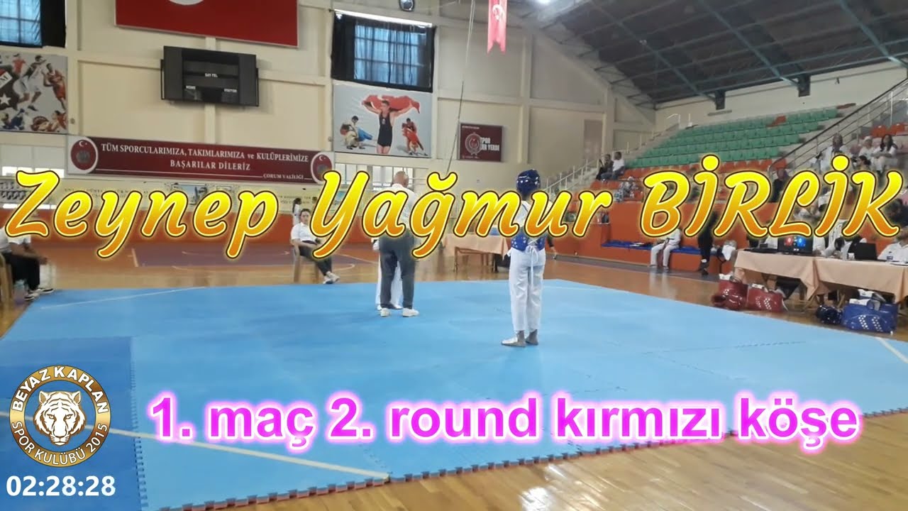 Zeynep Yağmur BİRLİK 19 Ağustos 2023 Minik kızlar 45 kg Türkiye Taekwondo Çorum Seçmesi ŞAMPİYONU