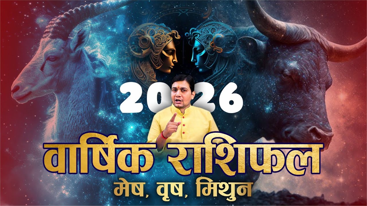 मेष‑वृष‑मिथुन 2026 वार्षिक राशिफल |Aries Taurus Gemini 2026 | धन‑करियर‑प्रेम | Money • Love • Health