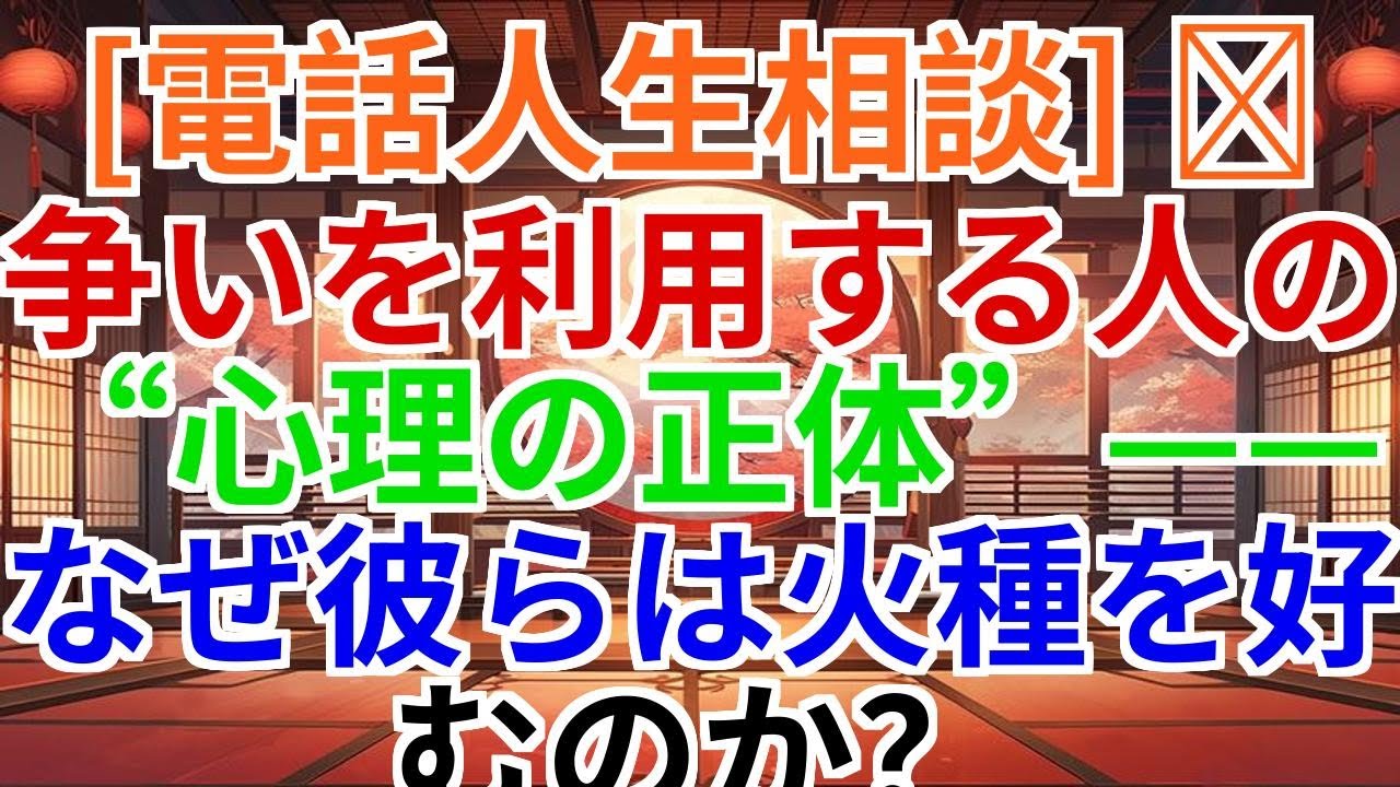 【電話人生相談】争いを利用する人の心理とは？なぜ彼らは火種を好むのか