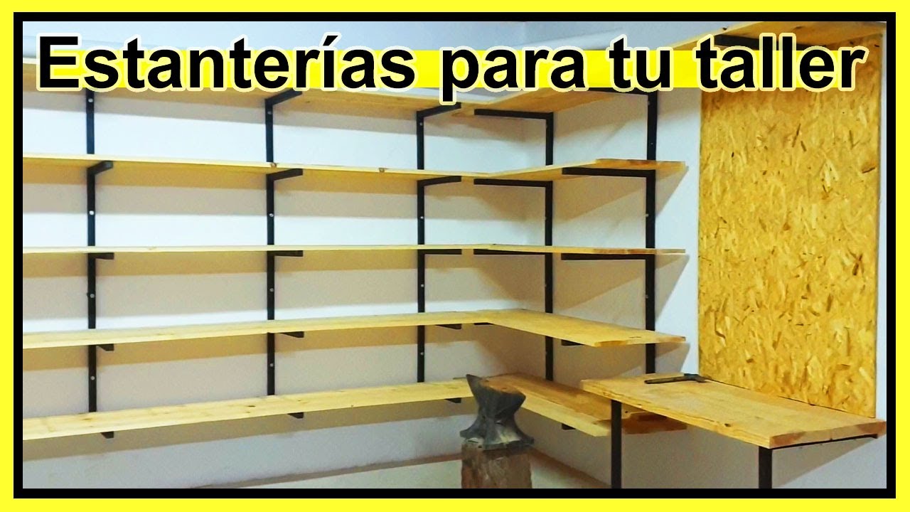 Estantería de madera y hierro flotante para tu taller [Mejor Idea D.I.Y.]