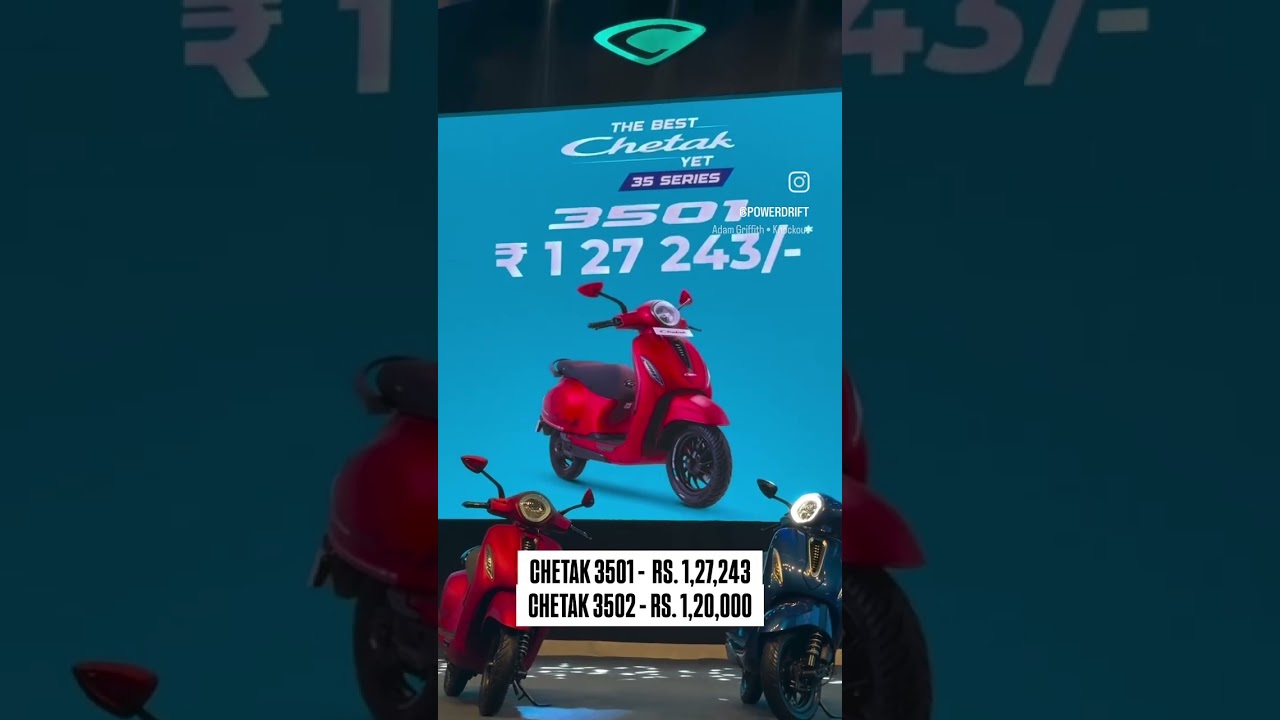 Chetak launches the 3501 and the 3502 at Rs. 1.27 lakh and Rs. 1.20 lakh respectively! #Shorts