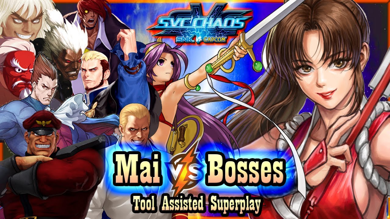 【TAS】SVC CHAOS: SNK VS CAPCOM - MAI SHIRANUI VS BOSSES (WITH RED LIFE)
