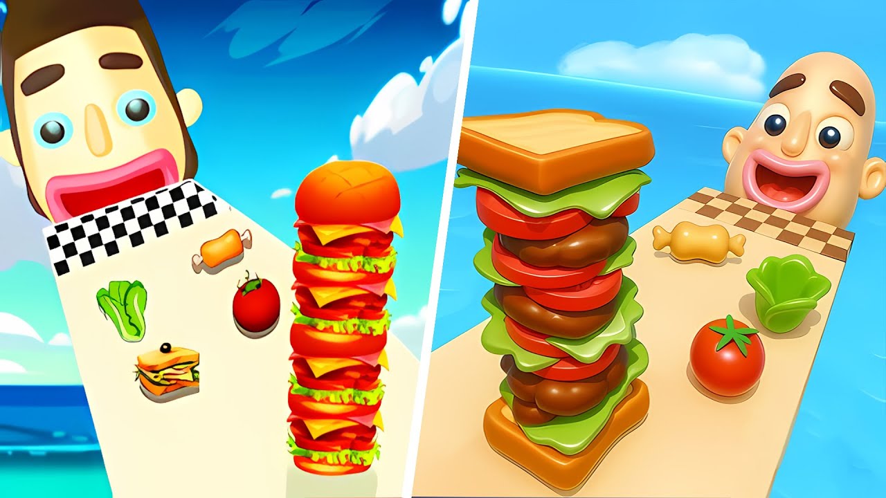 Sandwich Runner Vs Sandwich Run - All Level Gameplay Android,iOS - NEW UPDATE N1