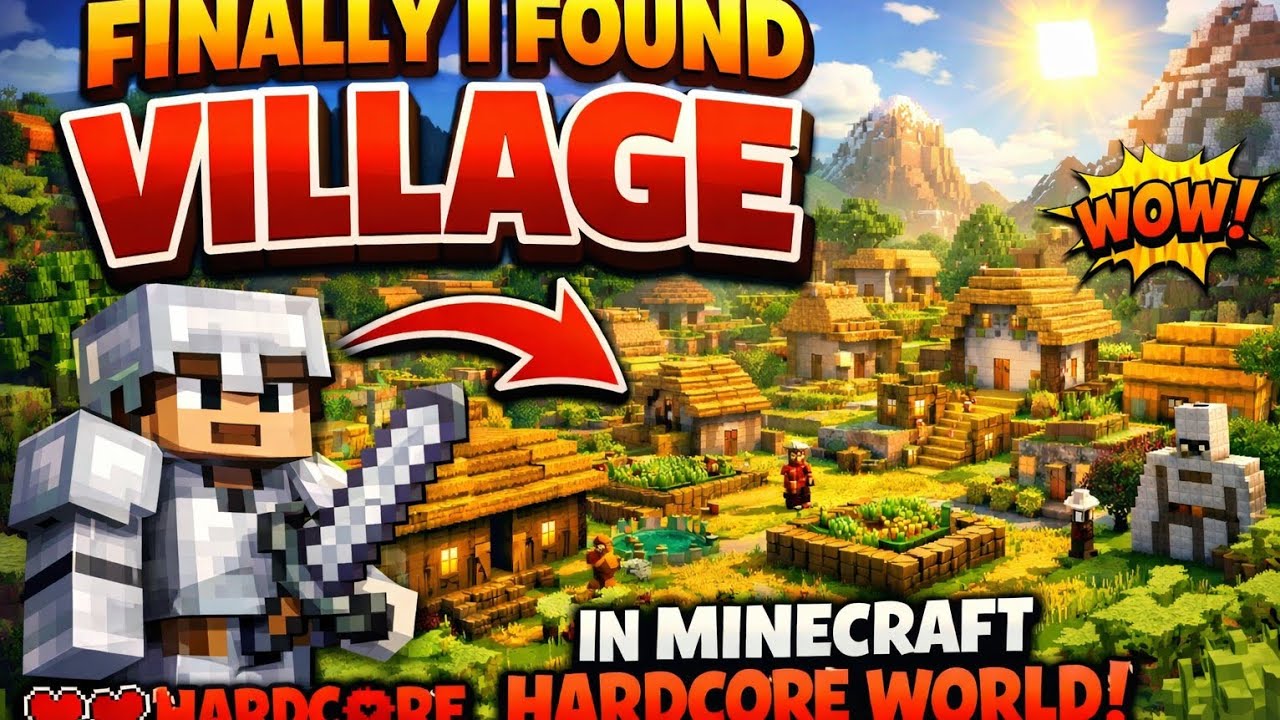 (#2) Finally I found Village in Minecraft herdcore world.#minecraft #video #gaming 