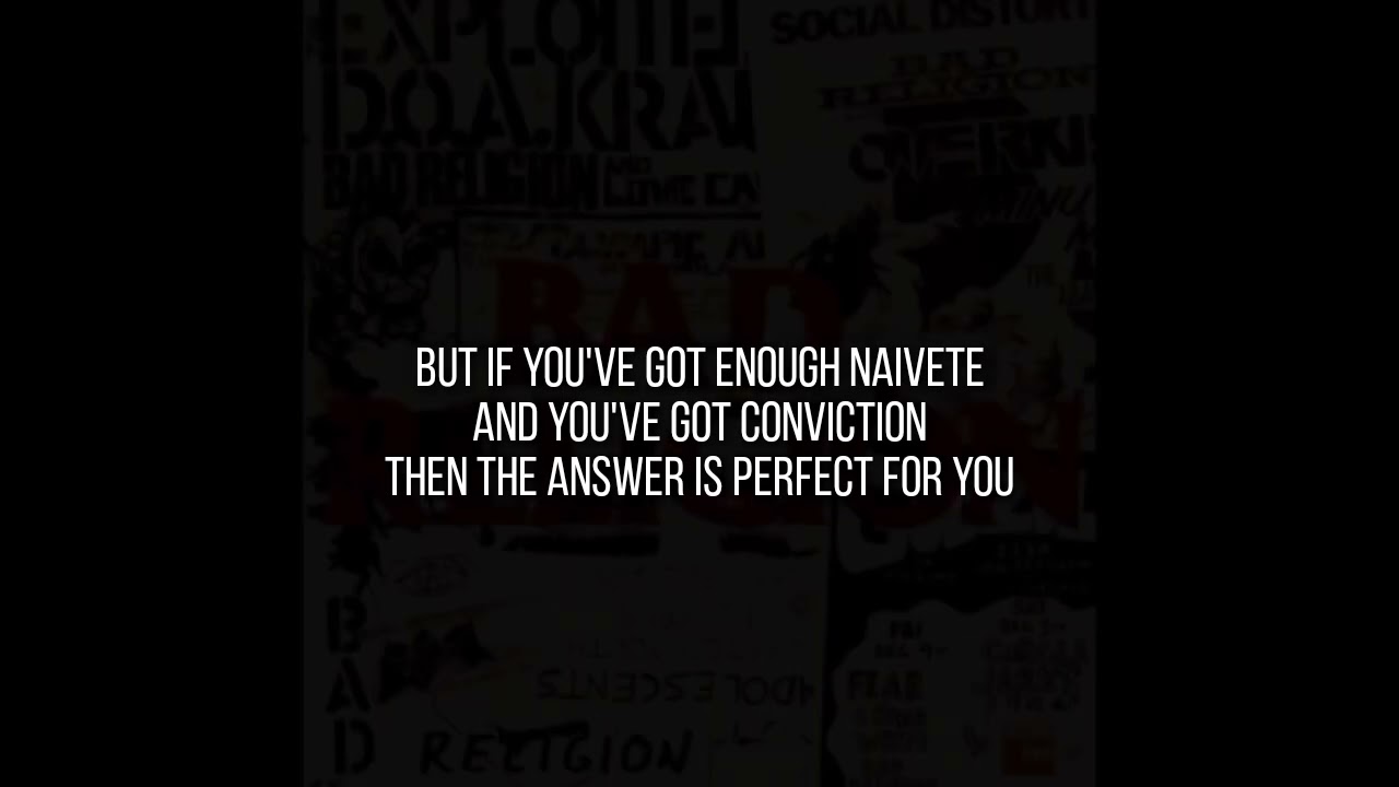 BAD RELIGION _ THE ANSWER _ LYRICS _ VOCALS AUDIO