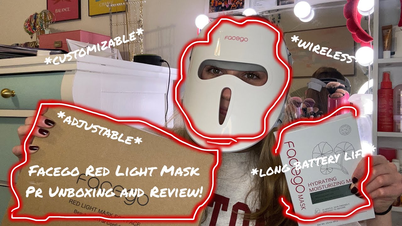 ❤️🌟•| FACEGO RED LIGHT MASK PR UNBOXING AND REVIEW! |•📦#roadto11k #urgurlmorg #facego #pr #review