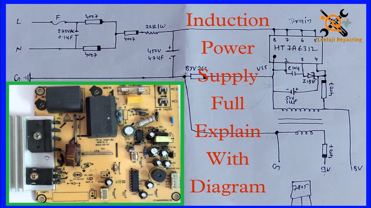 INDUCTION POWER SUPPLY REPAIR || INDUCTION COOKTOP REPAIR || INDUCTION SUPPLY FULL EXPLAINATION