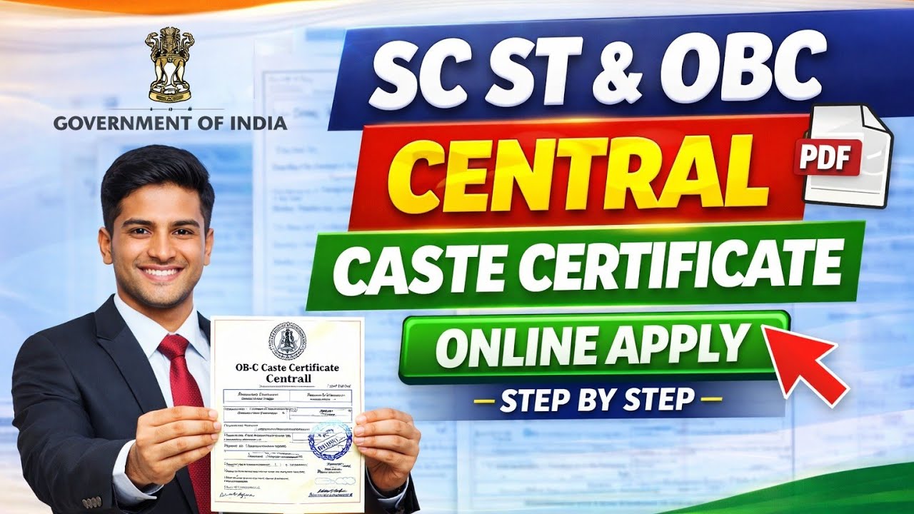 SC ST OBC Central Caste Certificate Kaise Banaye 2026 | Central Jati Praman Patra Online Apply