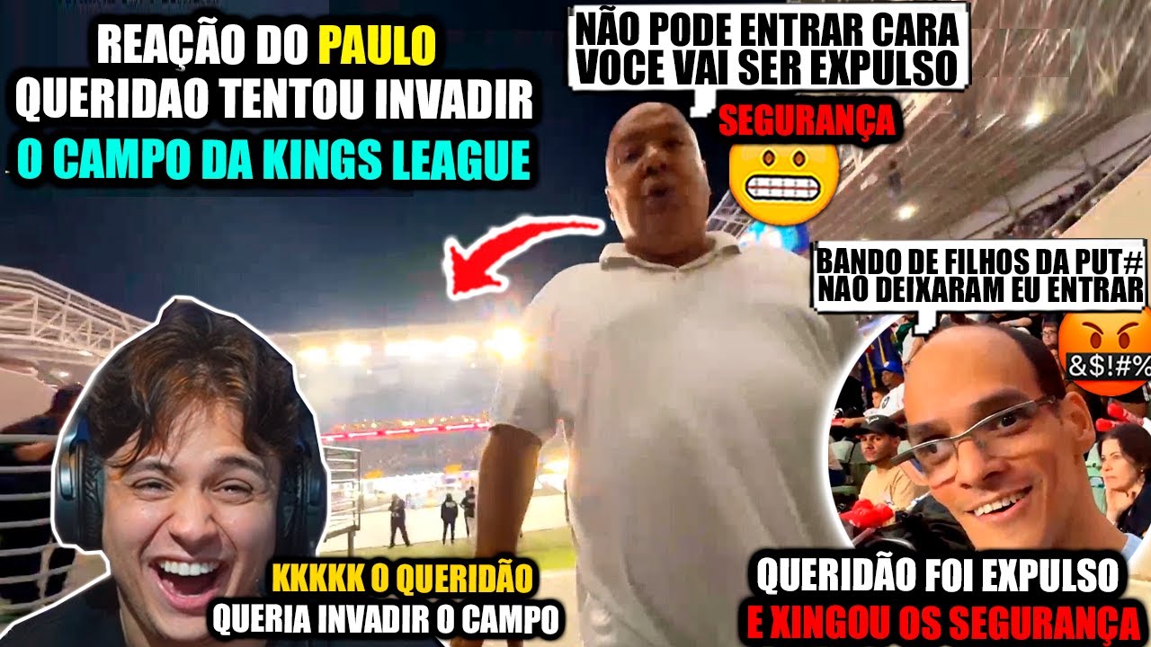 REA&Ccedil;&Atilde;O DO PAULINHO O LOKO AO VER HENRIQUE QUERID&Atilde;O TENTANDO INVADIR O CAMPO DA KINGS LEAGUE ESTADIO!