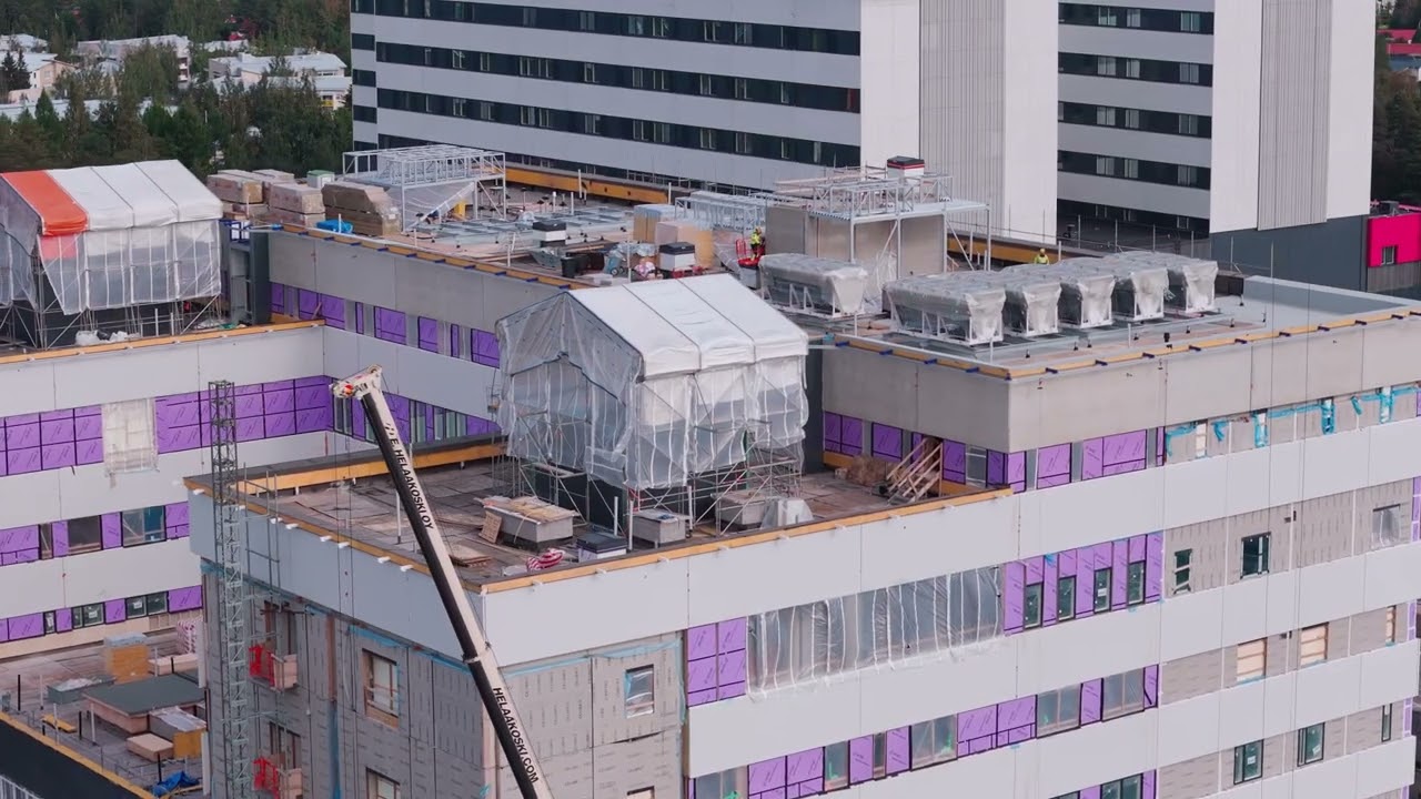 OYSin uudisrakennusty&ouml;maa elokuussa 2023