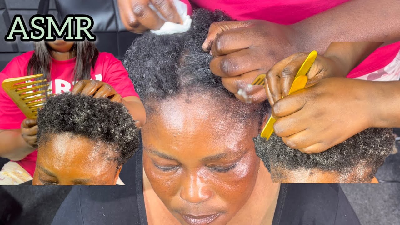 ASMR:💫scalp cleaning,scratching and hair combing 