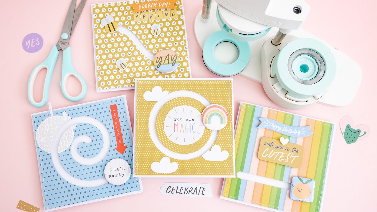 Spring Spinner Cards with the Button Press