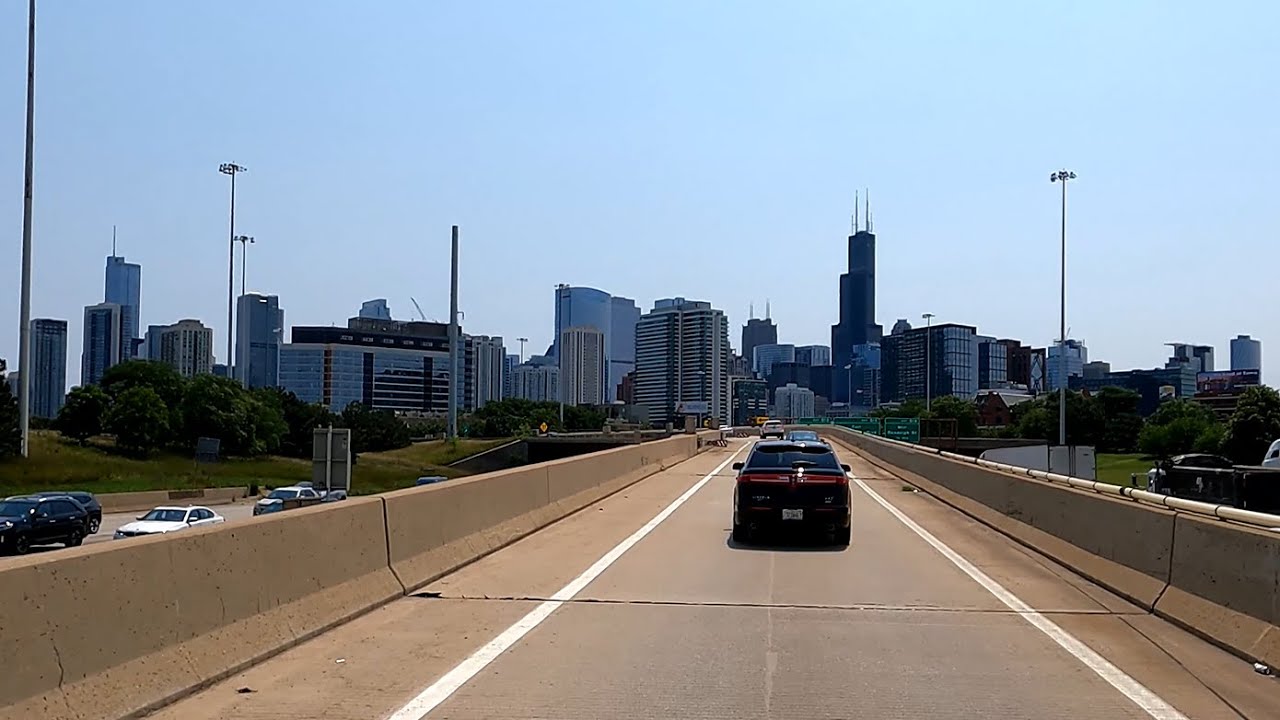 I-90 The Kennedy Expressway O'Hare Airport to Downtown Chicago