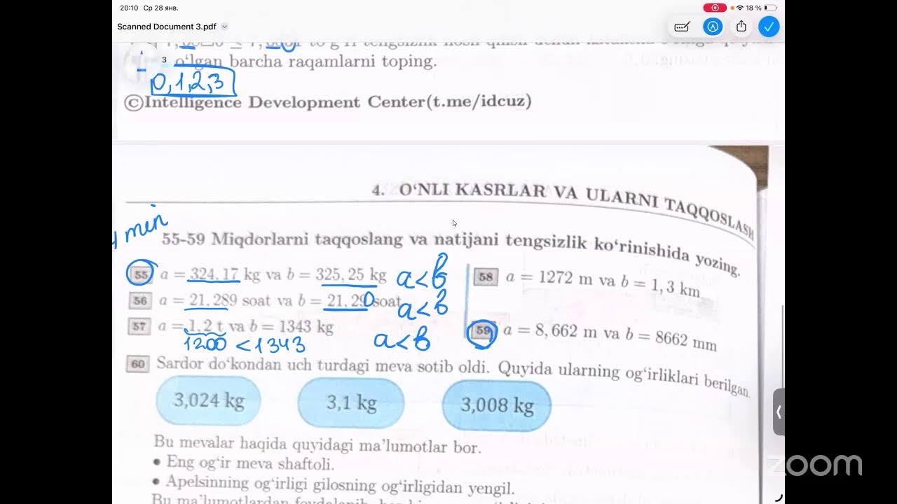 4-mavzu. O’nli kasrlar