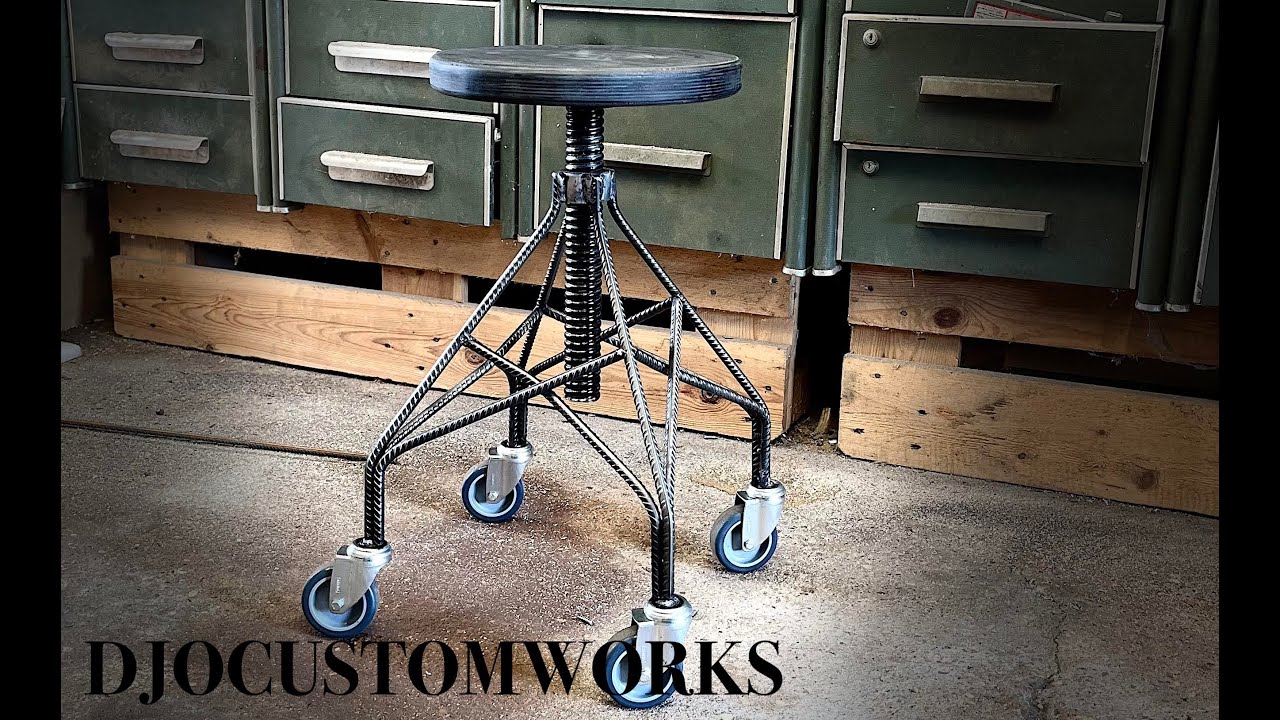 #diy industrial Rebar Workshop Stool 