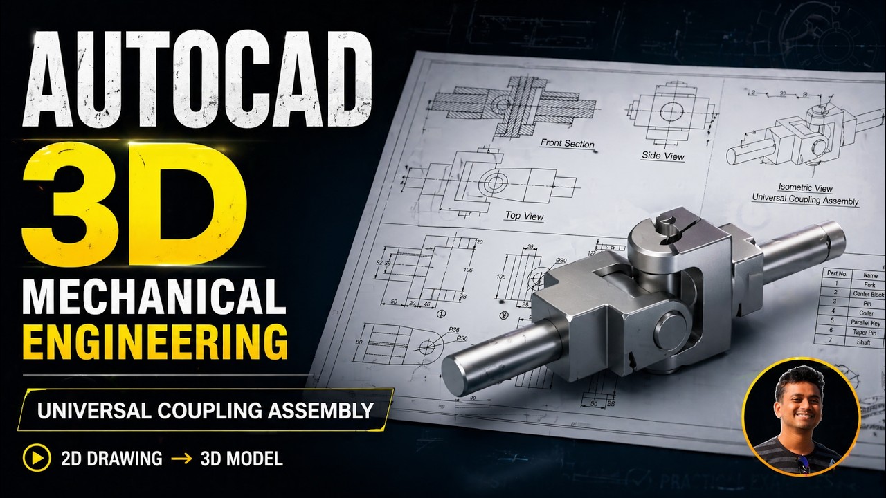 AutoCAD for Mechanical Engineering | AutoCAD 2026 2D & 3D Complete Tutorial for Beginners  (65)
