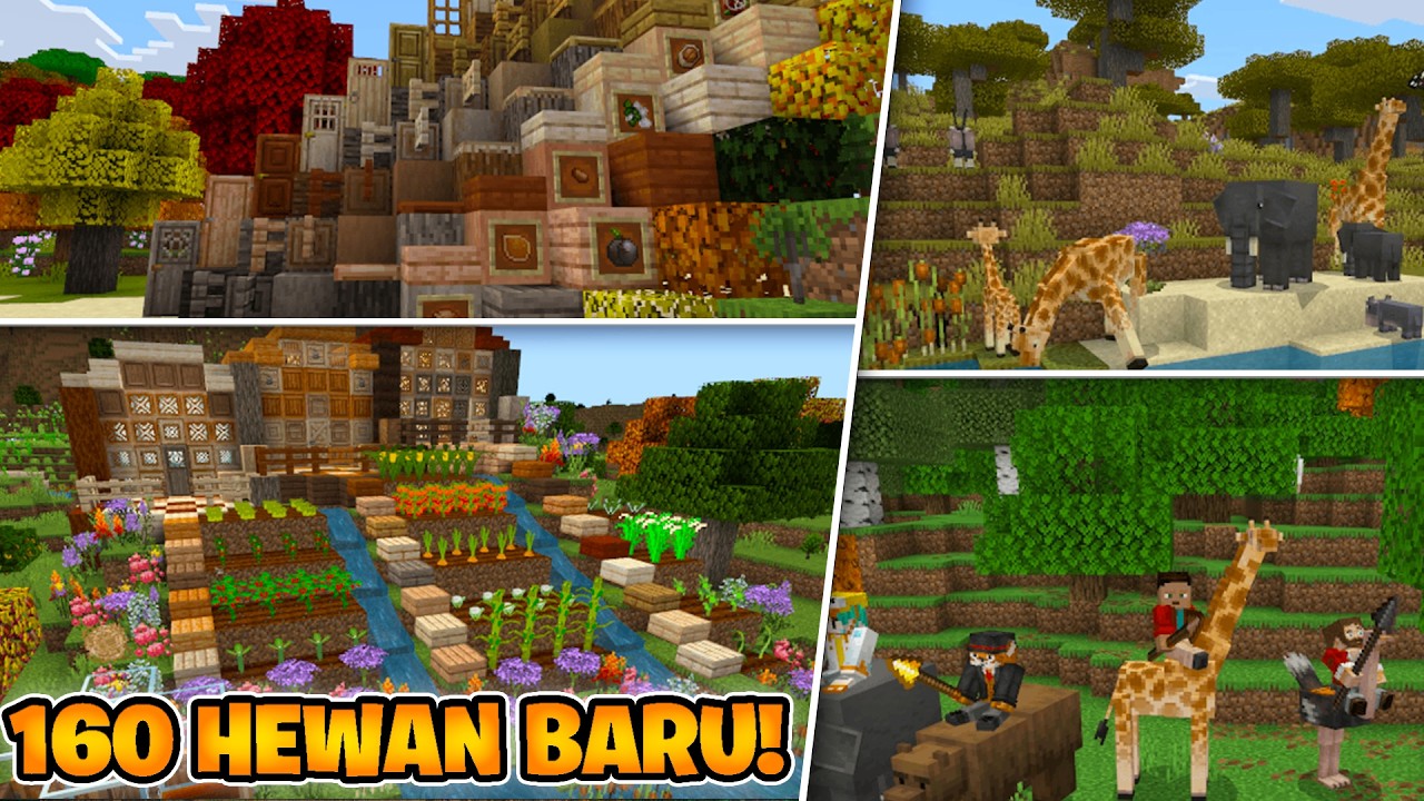 Minecraft Bedrock Baru Dapet 160 HEWAN BARU?! Wilderness Add-On ini GILA...