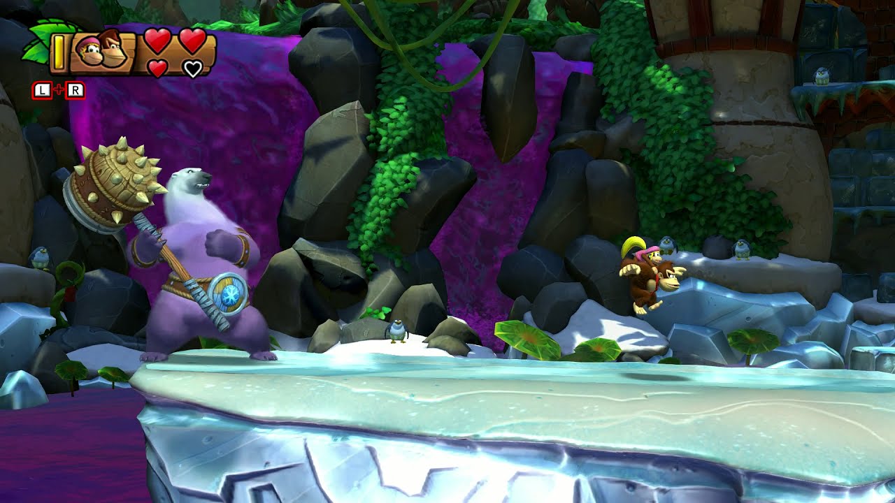 Donkey Kong Country Tropical Freeze Bashmaster Boss Fight (Punch Bowl)