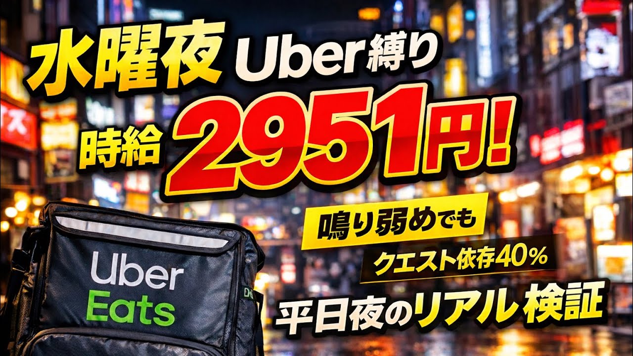 【水曜夜】UberEats、鳴らなくても時給2951円出た理由