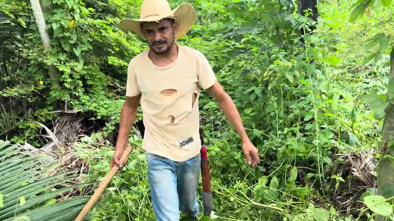 Meu trabalho é limpando o pé da cerca