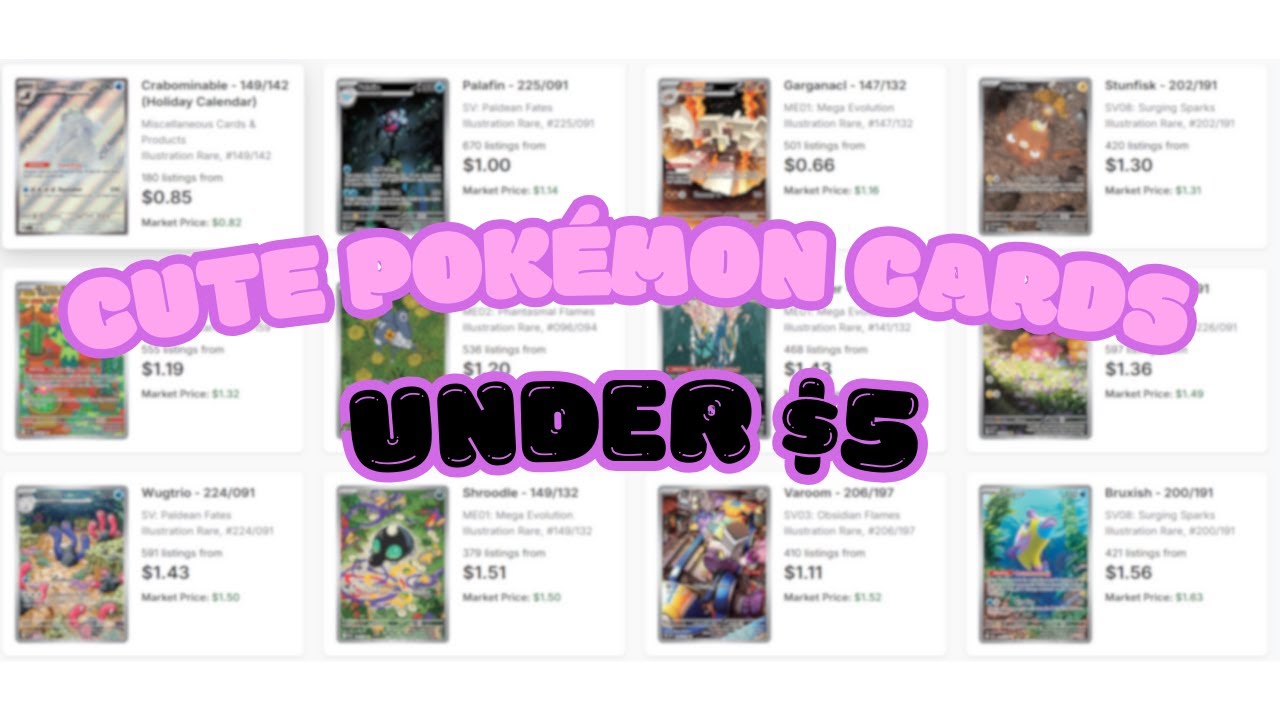 Cute Pokémon Cards You Can Collect for Under $5 (All Illustration Rares!)