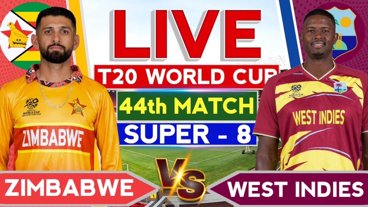 🔴Live:Zim vs Wi T20 WC Super 8 Match | World Cup | Cricket Commentary | Zimbabwe vs West Indies Live