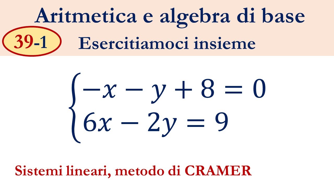 39-1  Metodo di CRAMER per sistemi lineari