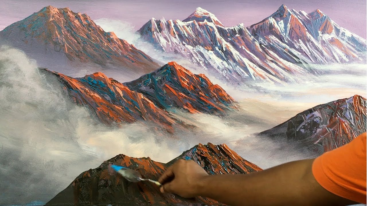 Mountain Painting | Mountain Painting Tutorial | How to Paint Mountain | Painting Lesson| Art Candy