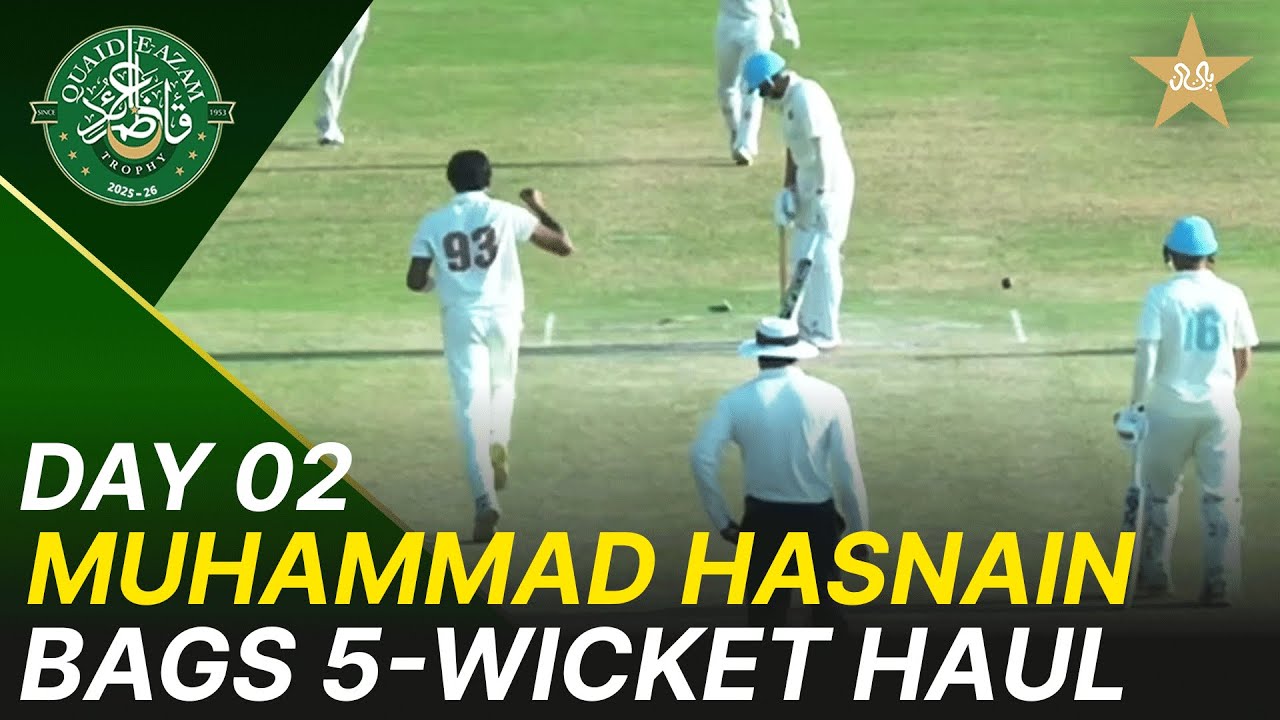 Muhammad Hasnain Gets 5 Wickets | Abbottabad vs Sialkot | Day 2 | Quaid-e-Azam Trophy 2025-26 |M2P1K