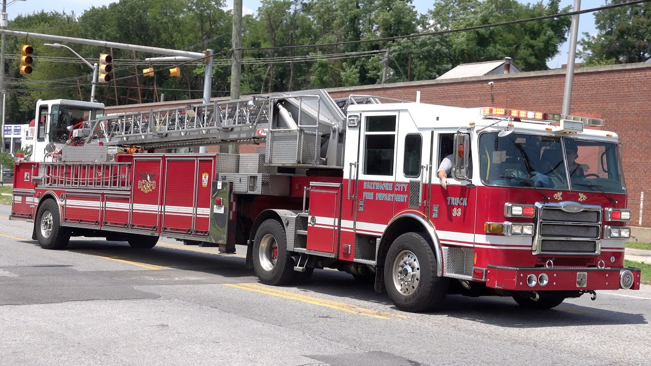 Baltimore City Fire Department Truck 5 & Engine 5 Responding
