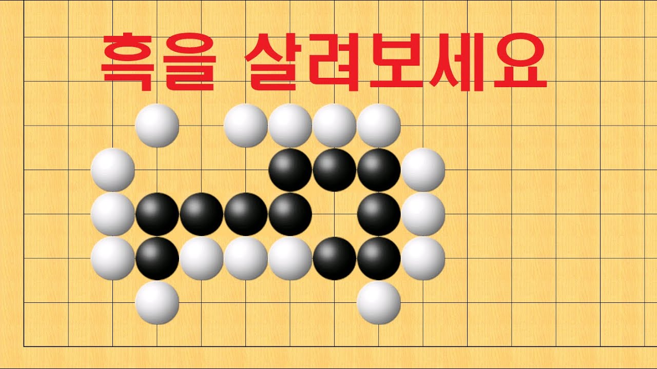 바둑 사활 - 기가막힌 묘수가 나옵니다. 흑을 살리는 최선은 무엇일까요?