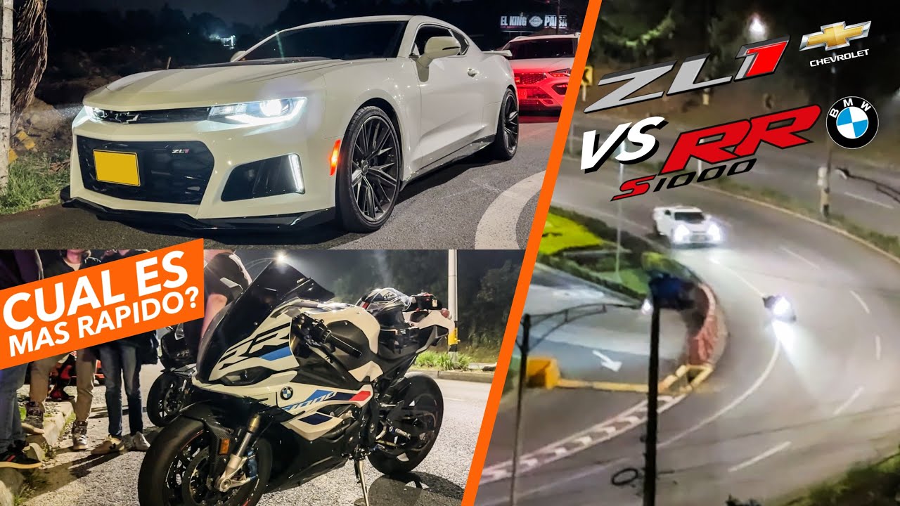 SUPER MOTO S1000RR 210HP VS CAMARO ZL1 650HP | CARRERA CALLEJERA CONTRA @sebastianherrera531