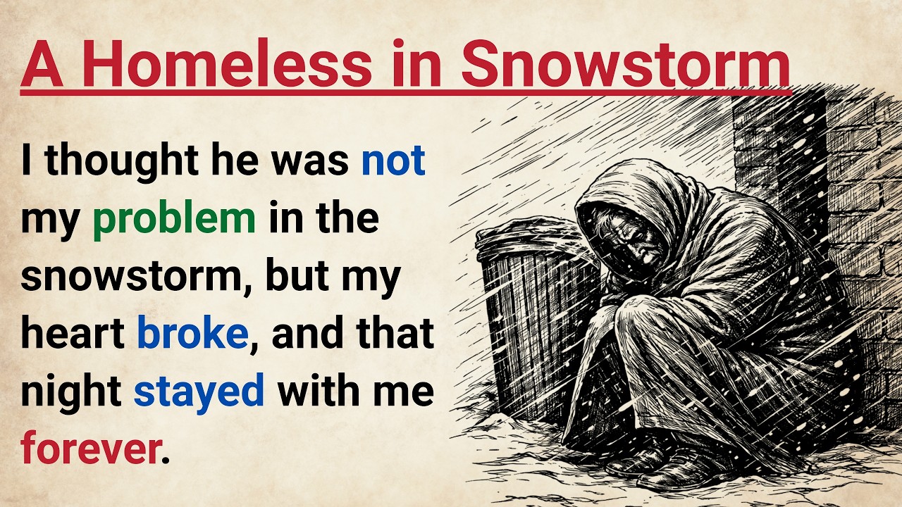 Learn English With Story 🔥 A Homeless in Snowstorm | Level 3 English Listening & Speaking Practice