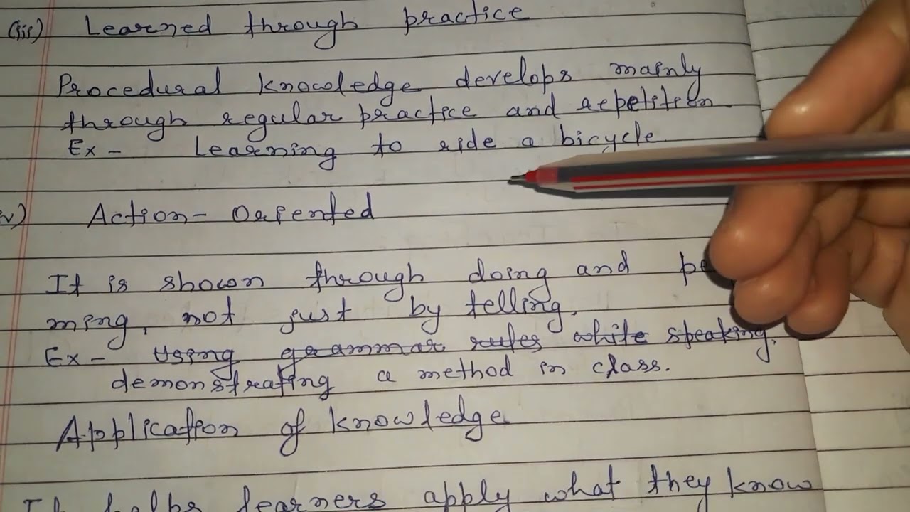 Procedural knowledge B.Ed 2nd year class-3