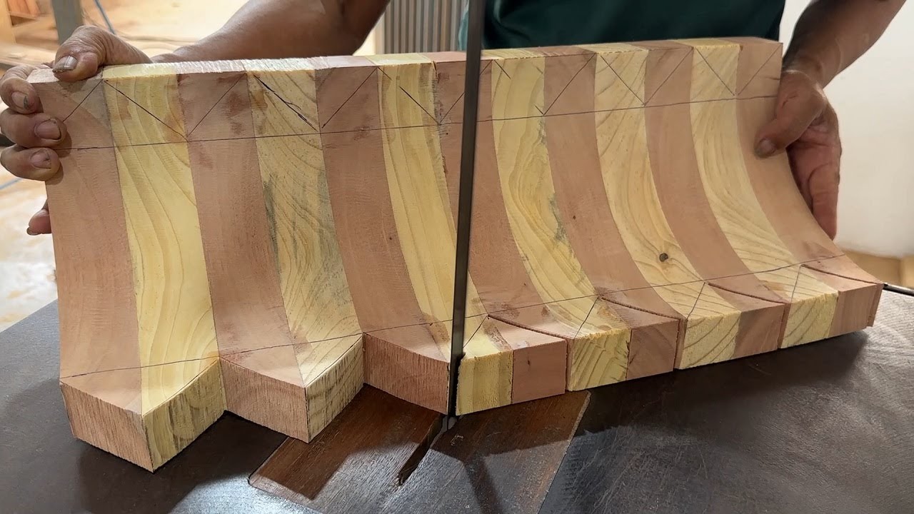 Build A Unique And Colorful Cabinet From Wood Pieces // Special Rolling Door Wooden Cabinet